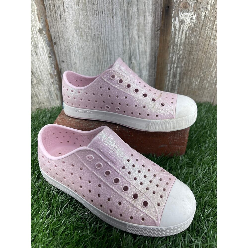 Native Jefferson Light Pink Glitter Kids Slip On Shoes C12